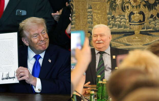 Donald Trump i Lech Wałęsa / autor: PAP/EPA/Fratria