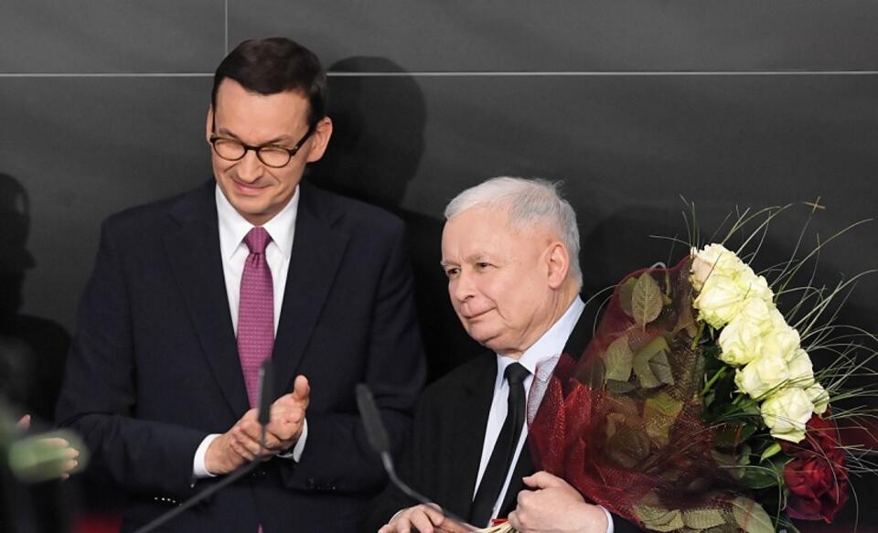 Mateusz Morawiecki i Jarosław Kaczyński / autor: PAP/Radek Pietruszka