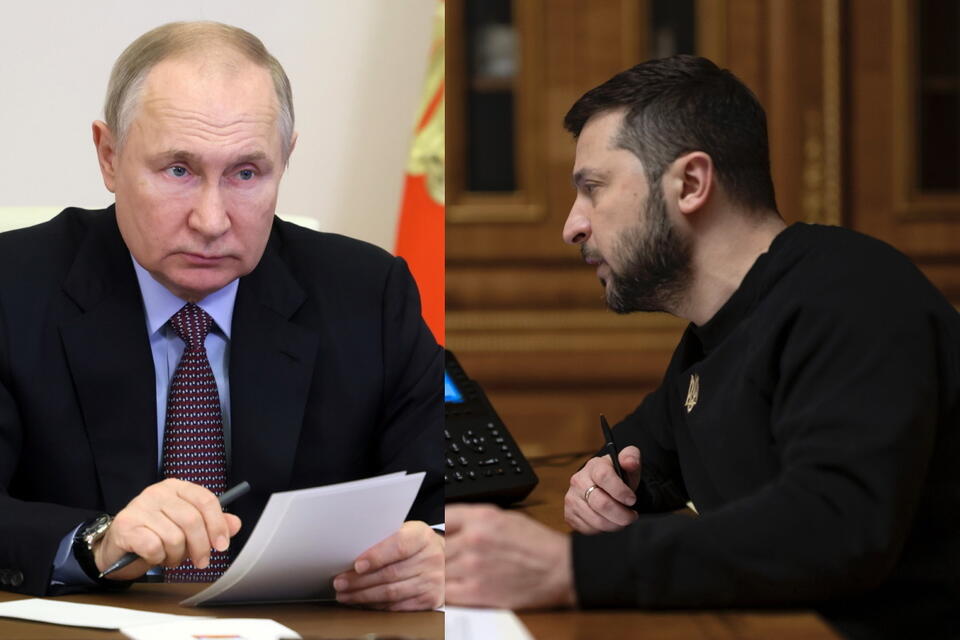 Władimir Puitn, Wołodymyr Zełenski  / autor: PAP/EPA/ Screenshot Facebook Володимир Зеленський