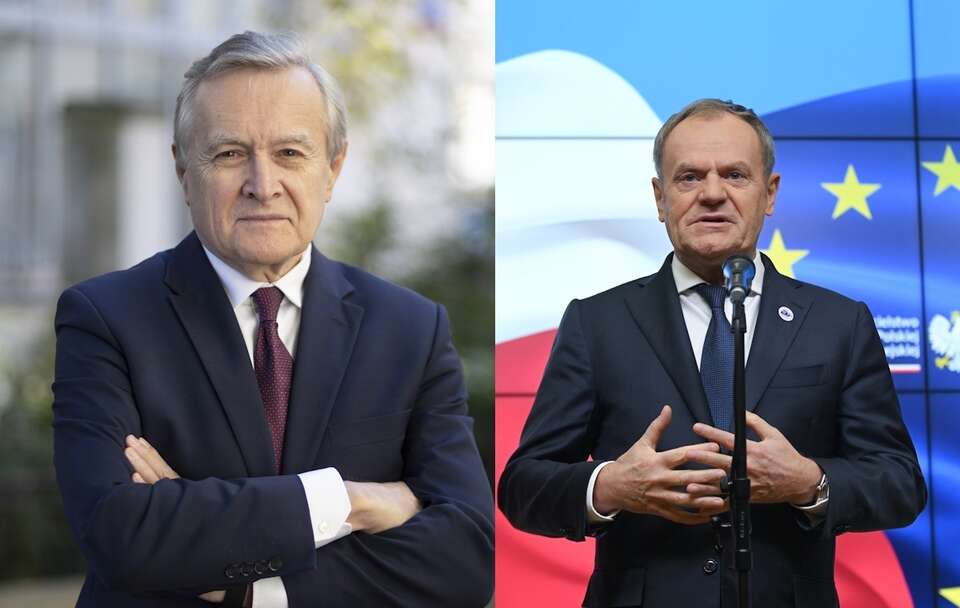 Prof. Piotr Gliński, Donald Tusk / autor: Fratria/PAP/Marcin Obara