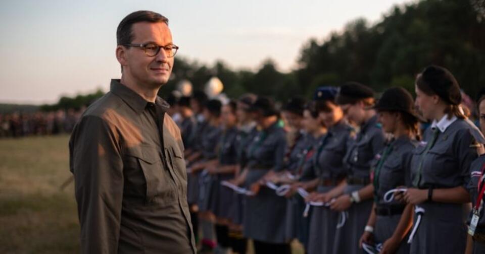 Premier Mateusz Morawiecki na zlocie ZHR w Rybakach pod Olsztynem / autor: Adam Guz/KPRP