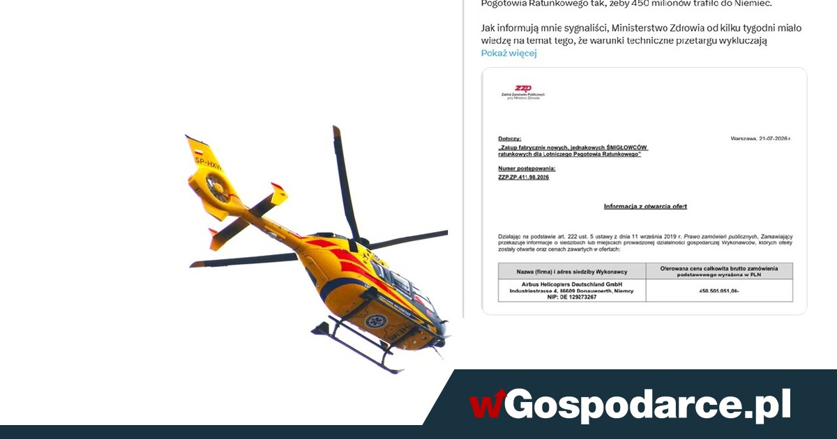 Cieszyński: przetarg na helikoptery ustawiony pod Niemców