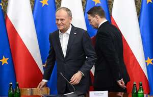Donald Tusk i Radosław Sikorski / autor: PAP/Radek Pietruszka