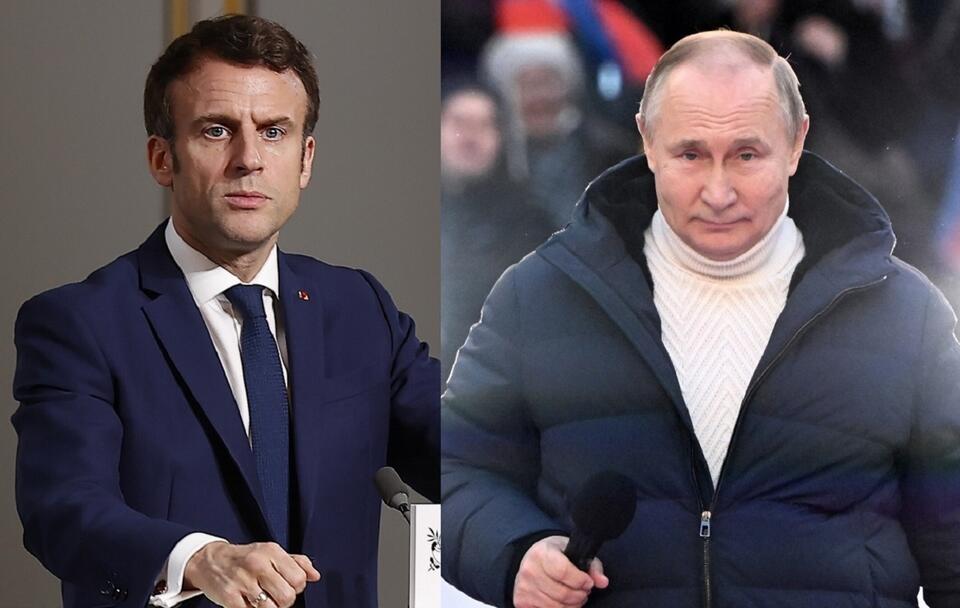 Emmanuel Macron i Władimir Putin / autor: PAP/EPA/IAN LANGSDON/POOL/ PAP/EPA/SERGEI GUNEYEV/SPUTNIK POOL