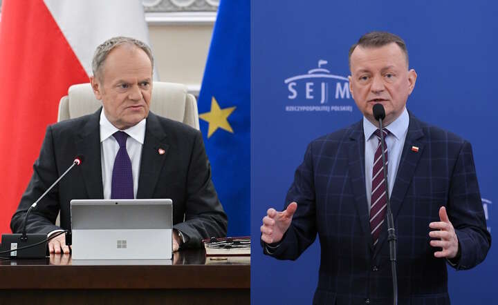 Szef klubu PiS Mariusz Błaszczak i premier Donald Tusk / autor: PAP