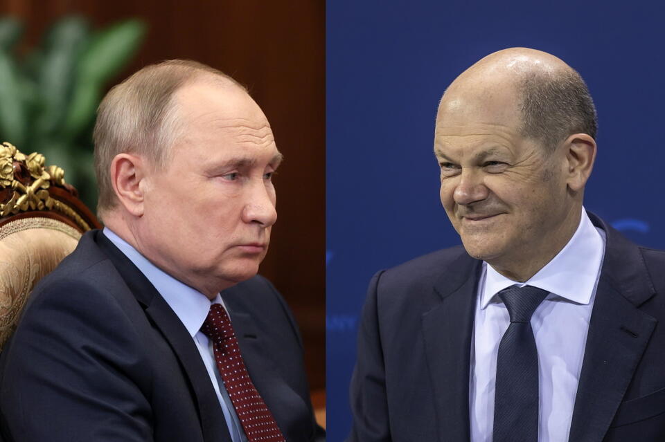 Władimir Putin/ Olaf Scholz / autor: PAP/EPA/screenshot TT @KremlinRussia