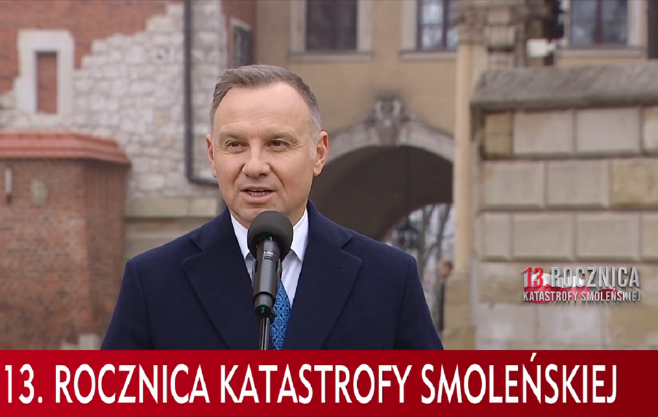 Prezydent Andrzej Duda na Wawelu, 10 kwietnia / autor: TVP Info