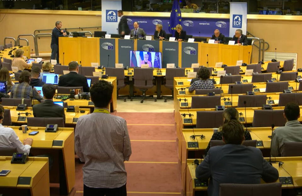 Konferencja Kalinowskiego  / autor: screenshot YouTube  ECR Group European Parliament