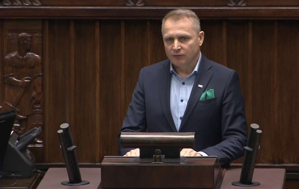 Henryk Smolarz szef KOWR, a jednocześnie poseł PSL - na zdjęciu występuje na mównicy sejmowej / autor: iTV Sejm/sejm.gov.pl (screen)