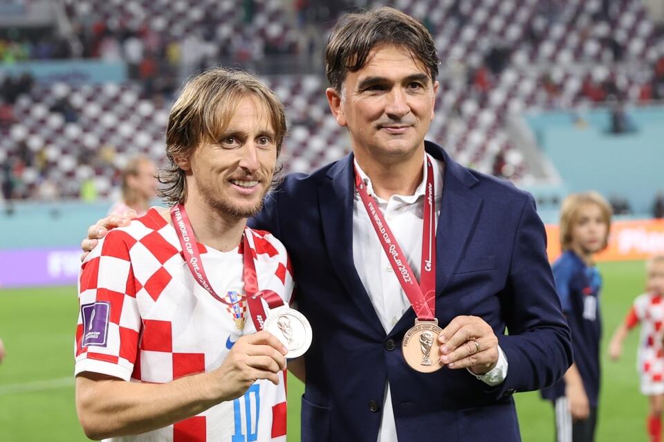 Luka Modric i Zlatko Dalic / autor: PAP/EPA