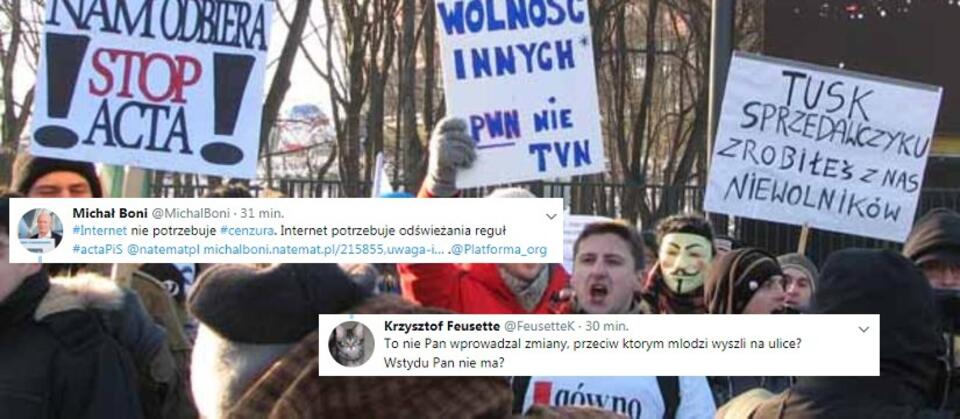 protesty ACTA / autor: wPolityce.pl, Jerzy Wasiukiewicz/Twitter
