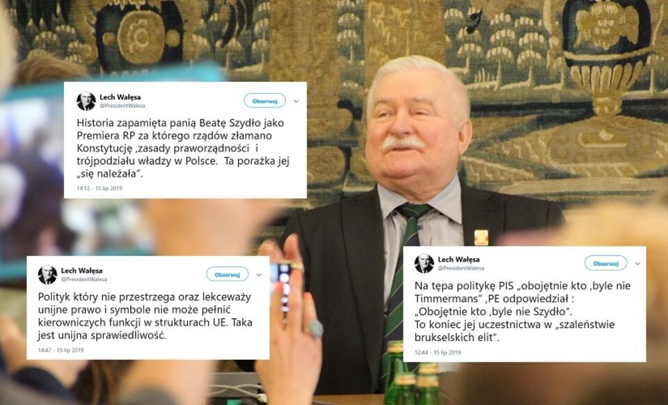 Lech Wałęsa / autor: Fratria; Twitter