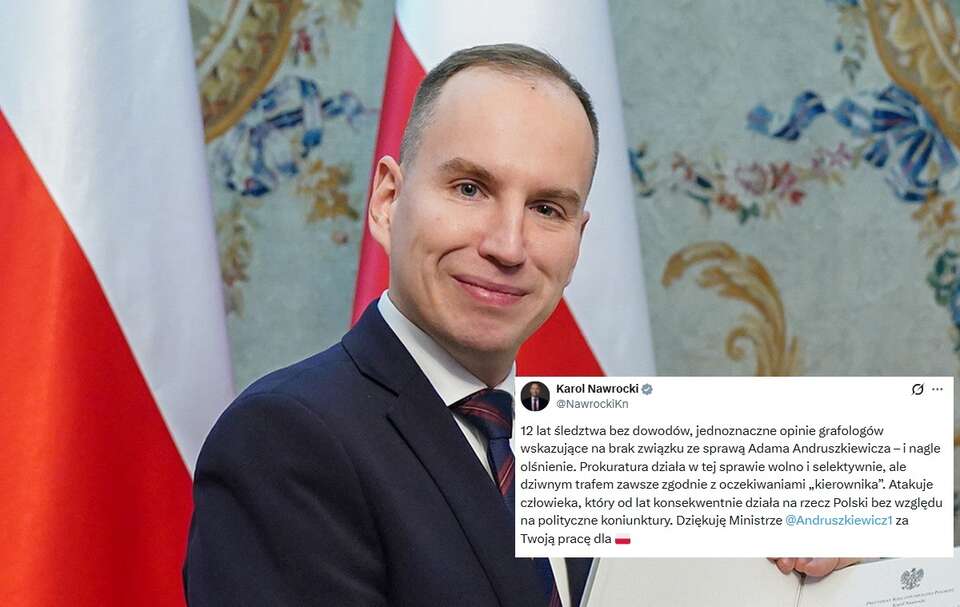Prezydent Nawrocki stanął w obronie Adama Andruszkiewicza / autor: prezydent.pl