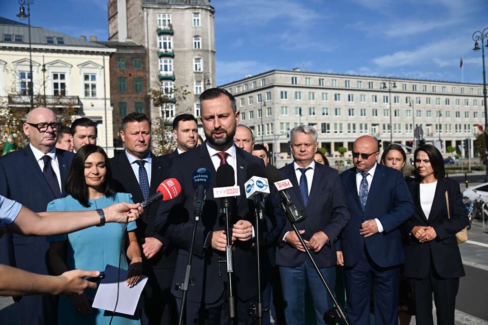 Konferencja prasowa Władysława Kosiniaka-Kamysza / autor: PAP/Radek Pietruszka