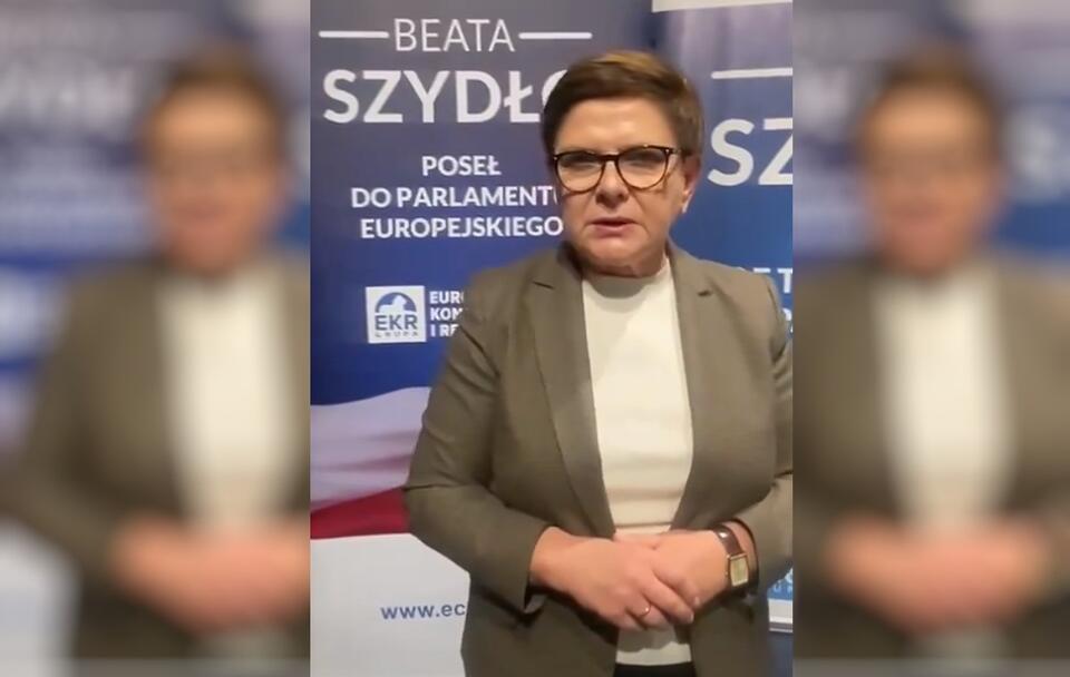 Europoseł PiS, była premier Beata Szydło na nagraniu / autor: X/wPolityce.pl