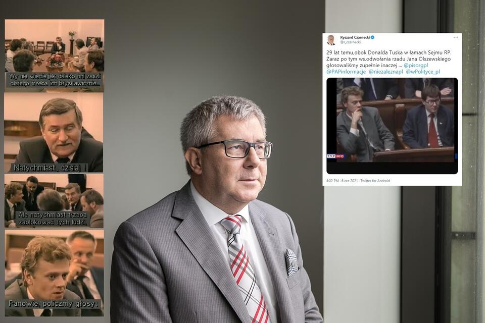 Ryszard Czarnecki i kadry z filmu "Nocna zmiana" / autor: Fratria, Youtube