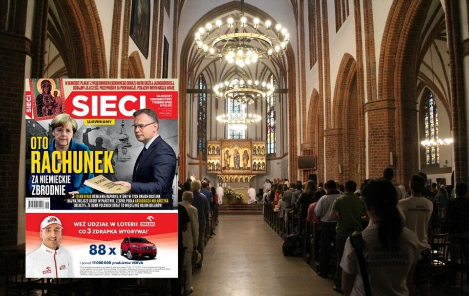 Kościół (zdjęcie ilustracyjne); okładka tygodnika Sieci / autor: Fratria; Sieci