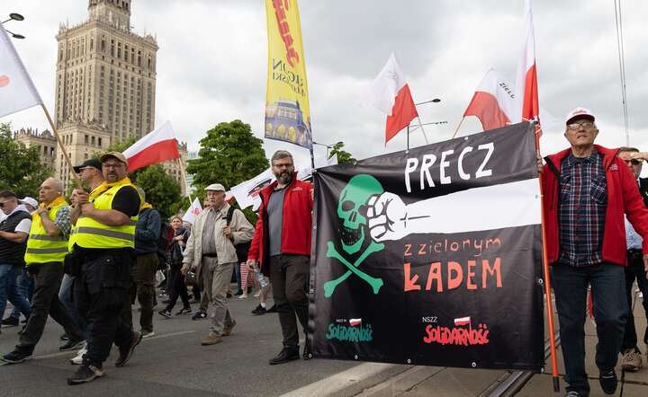 Demonstracja NSZZ Solidarność przeciwko Zielonemu Ładowi, Warszawa, 10 maja 2024 / autor: Fratria /AW