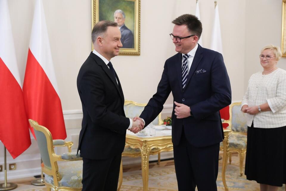 Prezydent Andrzej Duda, Szymon Hołownia  / autor: X/Sejm