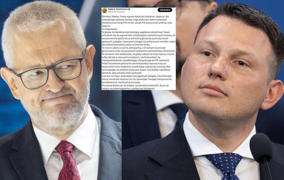 Rafał Ziemkiewicz, Sławomir Mentzen / autor: Fratria/X