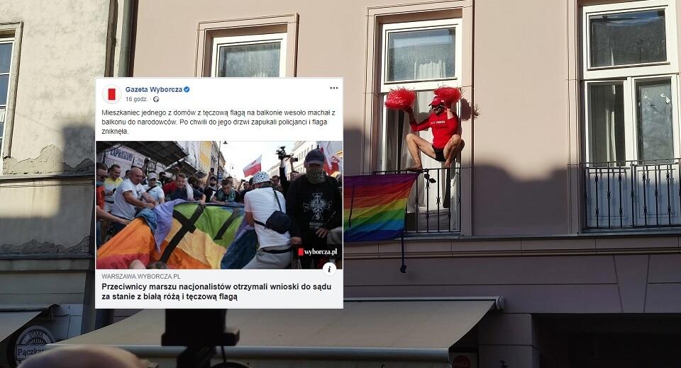 Prowokacja LGBT / autor: Twitter/@MarzenaNykiel/Facebook/@wyborcza