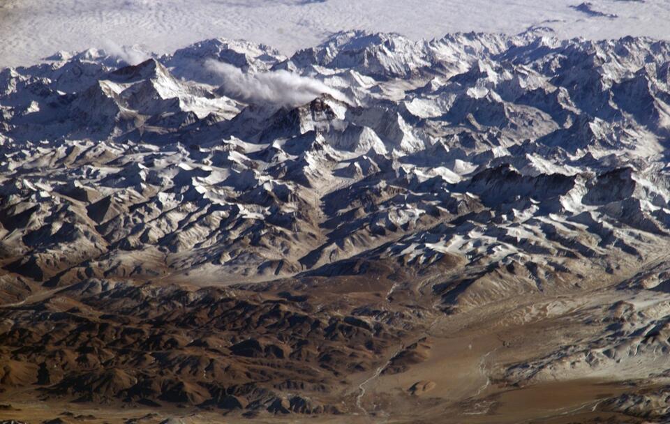 Widok na Himalaje z kosmosu / autor: Wikimedia Commons/Domena Publiczna