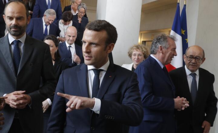 Prezydent Emmanuel Macron, fot. PAP/EPA Christophe Petit Tesson 