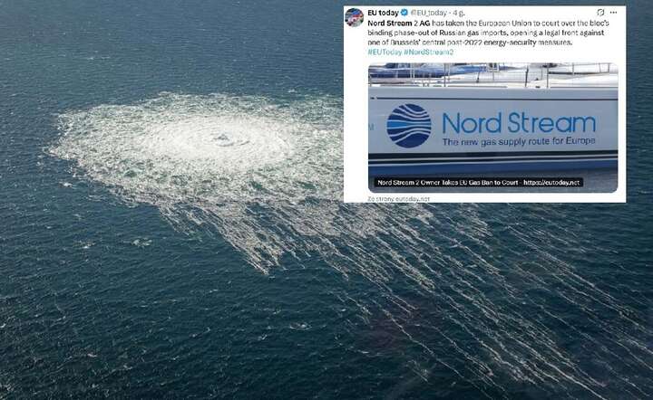 Mimo powaznego uszkodzenia Nord Stream 2 jest możliwość dostarczania rurociągiem gazu z Rosji do Europy. Czy tak się stanie, zdecyduje TSUE / autor: Danish Defence / X - @EU_today