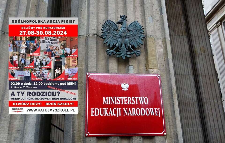 "Broń szkoły!". Protest przeciwko zmianom w systemie edukacji / autor: Fratria