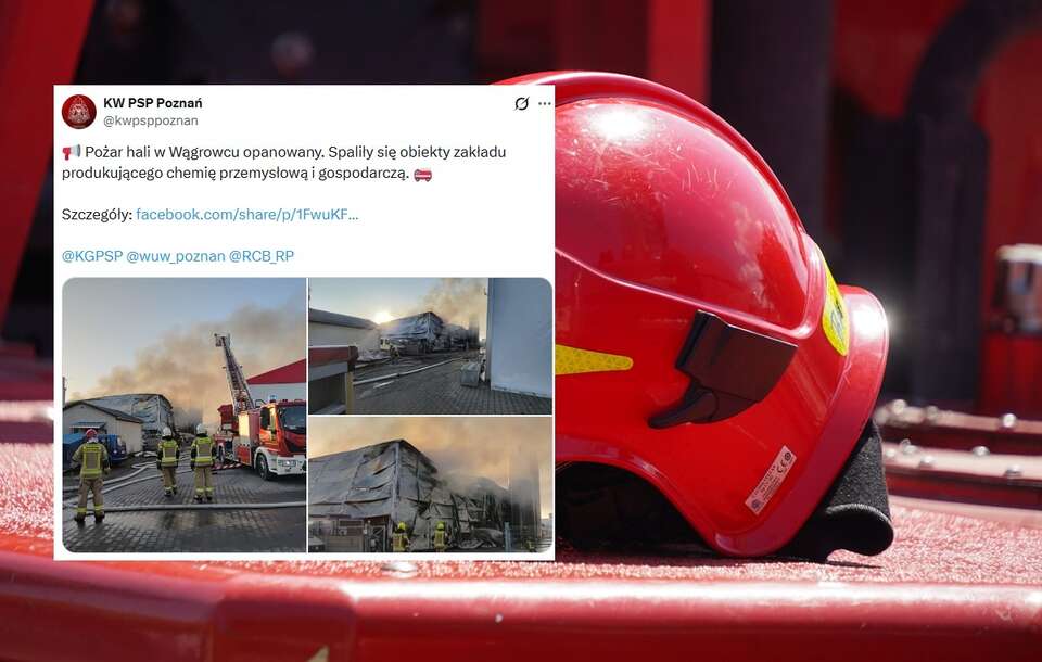 Pożar hali na terenie firmy w Wągrowcu został opanowany / autor: Fratria