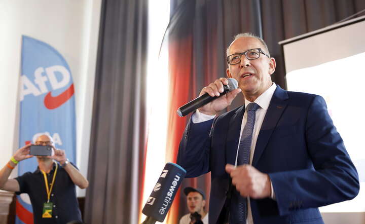 Joerg Urban, główny kandydat AfD w Saksonii / autor: PAP/EPA/AXEL SCHMIDT / POOL