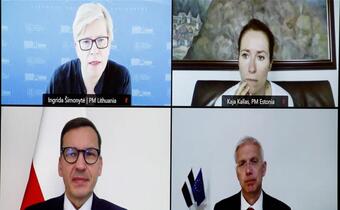 Wideokonferencja premierów Polski, Litwy, Łotwy, Estonii