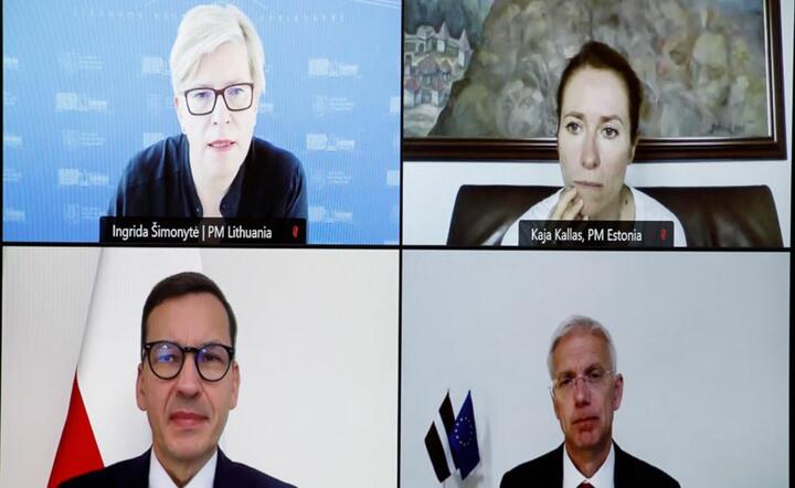 wideokonferencja premierów Polski, Litwy, Łotwy i Estonii / autor: KPRM