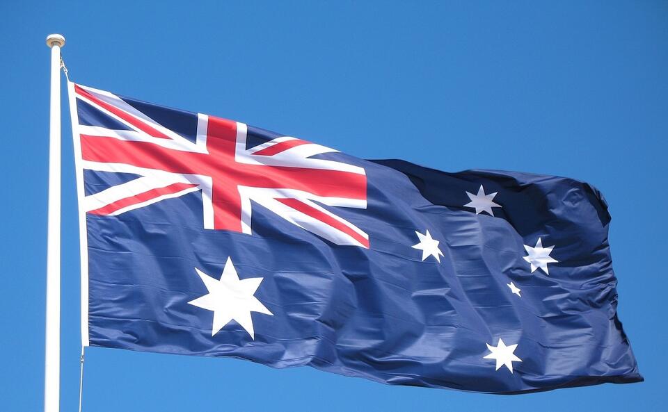 Flaga Australii / autor: DO'Neil, CC BY-SA 3.0 <http://creativecommons.org/licenses/by-sa/3.0/>, via Wikimedia Commons