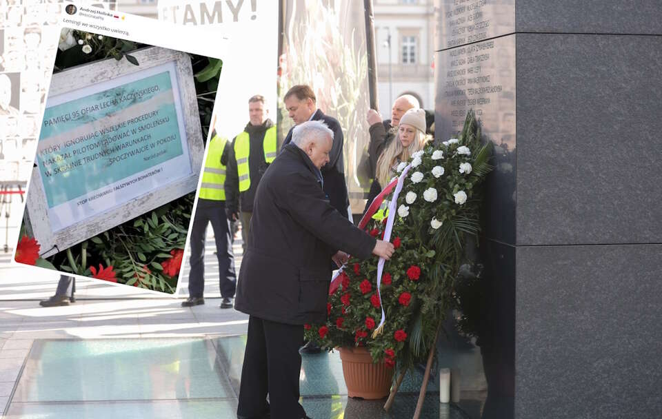 Atak na prezesa PiS przed pomnikiem Tragedii Smoleńskiej