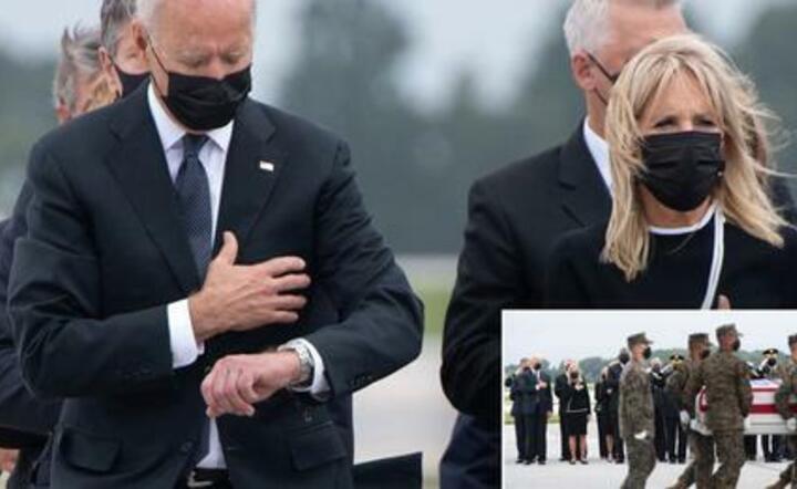 prezydent Joe Biden podczas ceremonii wojskowej w USA / autor: nypost.com/Facebook