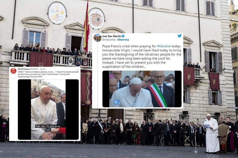 Papież Franciszek na Placu Hiszpańskim w Rzymie / autor: PAP/EPA/ANGELO CARCONI ITALY OUT; Twitter
