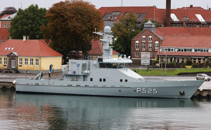 duński okręt wojenny przy wyspie Bornholm / autor: fotoserwis PAP