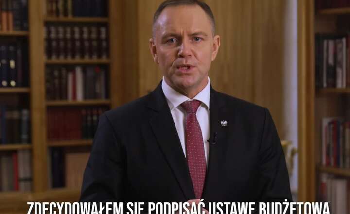 Prezydent Karol Nawrocki podjął decyzję w sprawie ustawy budżetowej na 2026 rok / autor: X @prezydentpl - screen