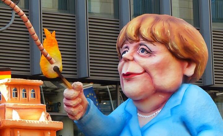 Uliczna karykatura Angeli Merkel na demonstracji w 2016 roku w Niemczech / autor: fot. Pixabay
