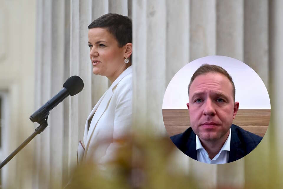 Minister kultury i dziedzictwa narodowego Marta Cienkowska, w miniaturze wicerzecznik PiS Mateusz Kurzejewski / autor: PAP/Piotr Nowak, Telewizja wPolsce24
