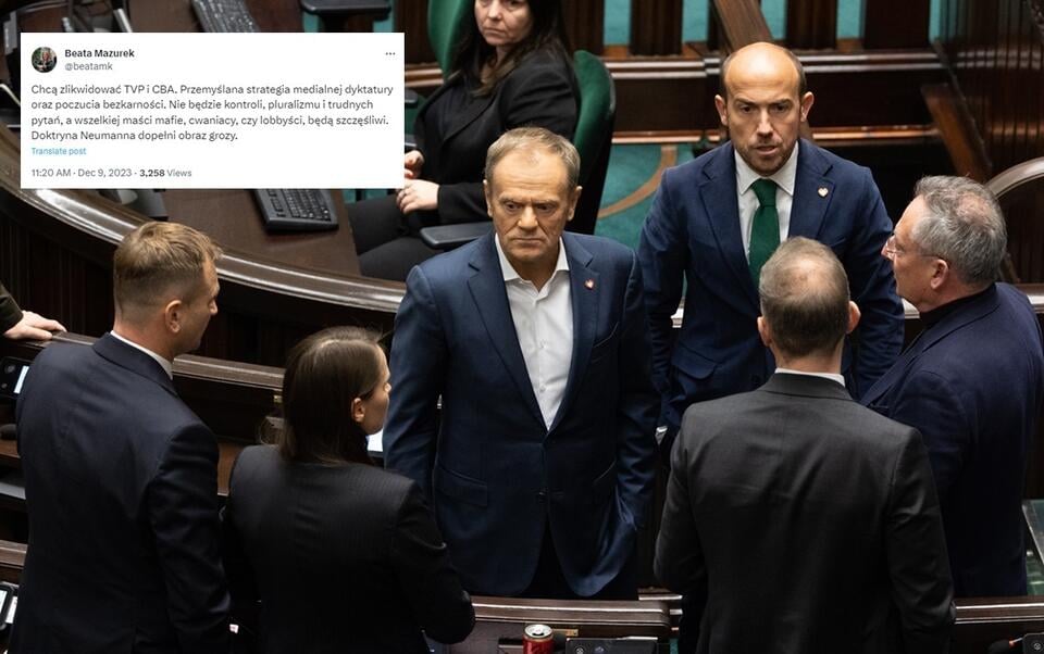 Kandydat na premiera Donald Tusk z posłami PO na sali plenarnej Sejmu / autor: Fratria