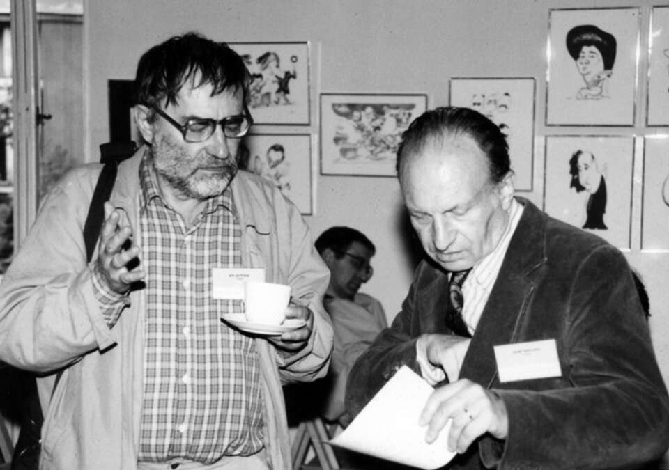 Jan Prokop (z lewej) i Leszek Elektorowicz, Kraków 1993 / autor: Dwumiesięcznik ARCANA