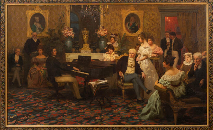 Obraz „Chopin w salonie księcia Antoniego Radziwiłła w roku 1829” / autor: Zdjęcie: Piotr Jamski/fundacjaxbw.pl
