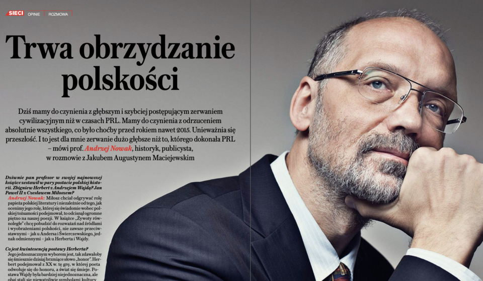 Prof. Andrzej Nowak w Tygodniku Sieci / autor: Tygodnik Sieci