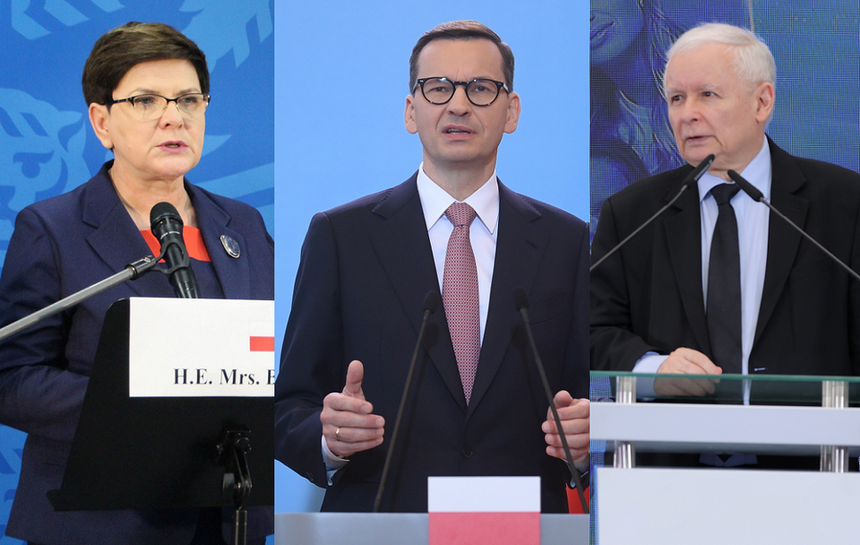 Beata Szydło/Mateusz Morawiecki/Jarosław Kaczyński / autor: Fratria/PAP/Marcin Obara