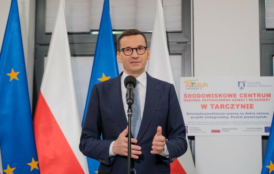 Premier Mateusz Morawiecki podczas otwarcia Środowiskowego Centrum Zdrowia Psychicznego dla Dzieci i Młodzieży w podwarszawskim Tarczynie / autor: PAP/Mateusz Marek
