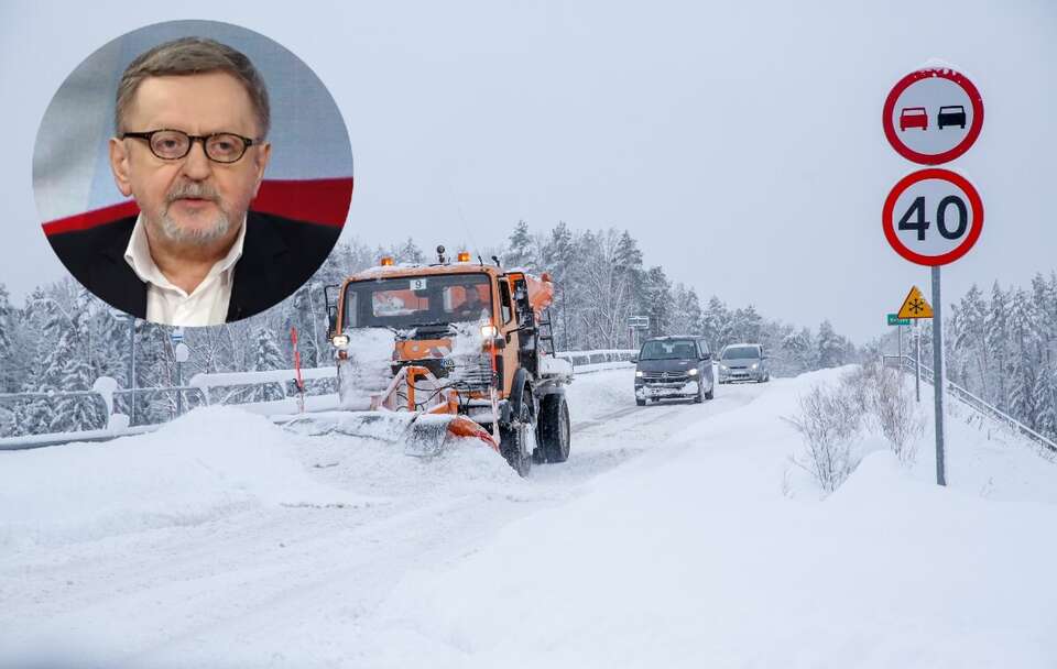 Odśnieżanie drogi w okolicy wsi Kudypy pod Olsztynem; Stanisław Janecki  / autor: PAP/Tomasz Waszczuk/Telewizja wPolsce24