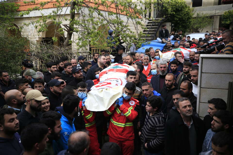 Pogrzeb ofiary ostrzału w Libanie / autor: PAP/EPA