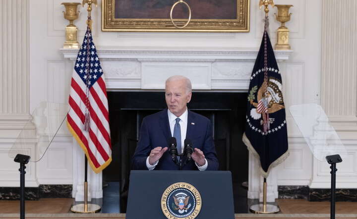 Prezydent Joe Biden ogłasza plan pokojowy dla Palestyny w Białym Domu / autor: PAP/ EPA/MICHAEL REYNOLDS